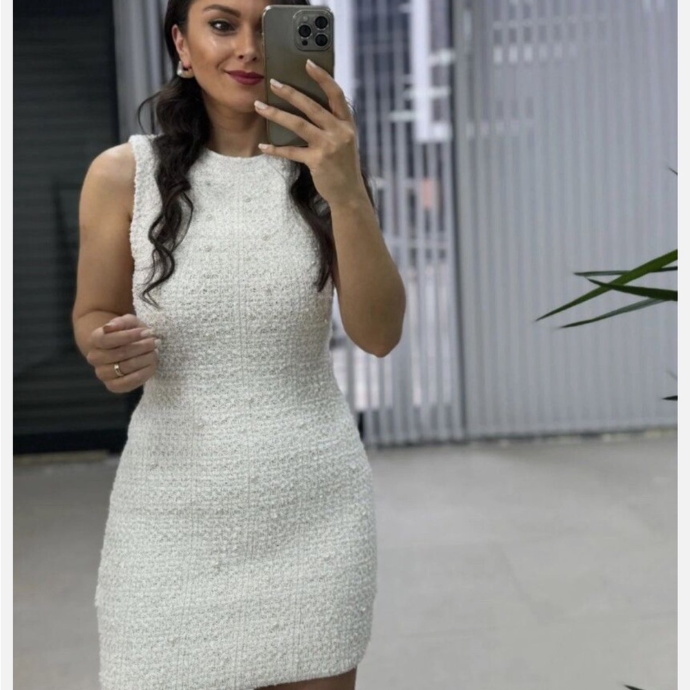 Zara pearl mini dress
